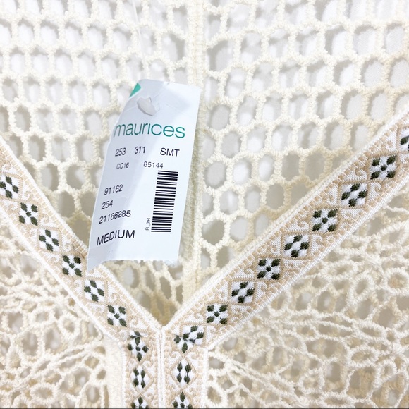 NWT Maurices Crocheted Boho Fringe Top - Picture 8 of 9